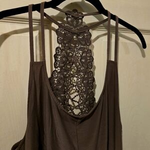 Day Trip Lace Tank Chocolate Brown Large